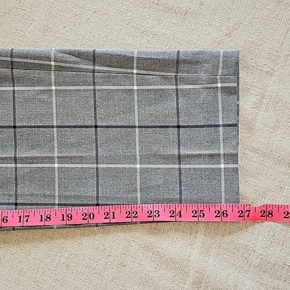 TOMMY Hilfiger High Waisted Cropped Windowpane Pants Grey Size 14 - Picture 10 of 15